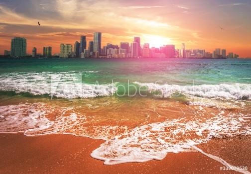 Picture of Skyline Miami Florida at Sunset